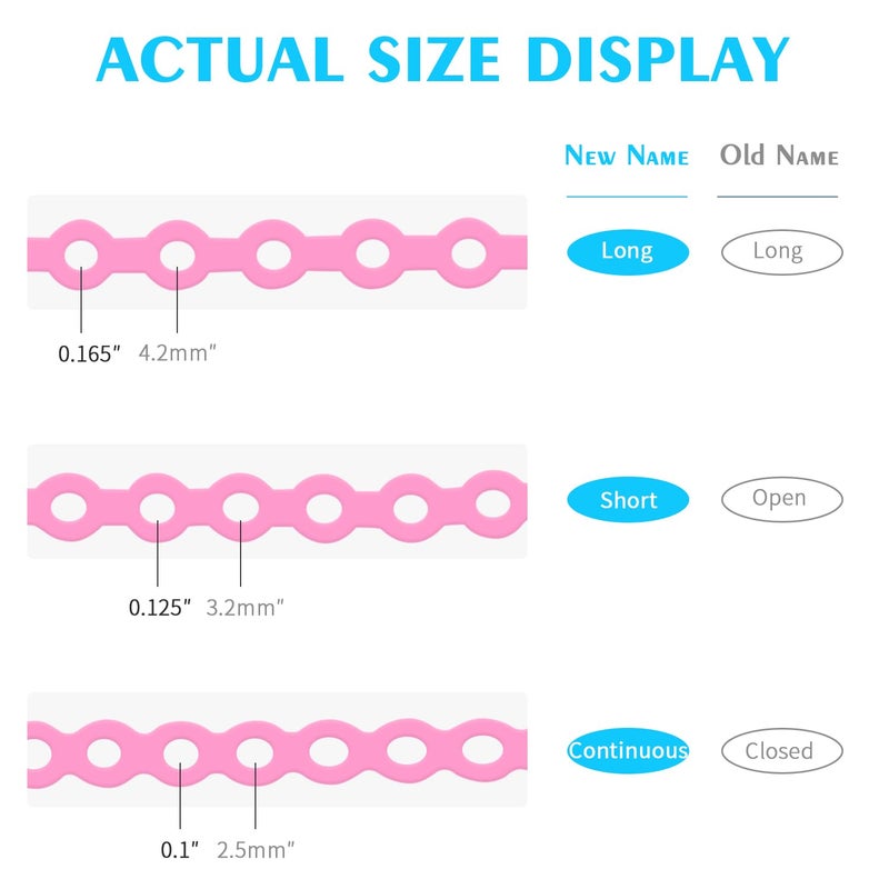 ANNWAH Dental Colorful Orthodontic Braces Rubber Chains,Dental Rubber Chains for Braces Power Chains for Orthodontic Treatment(Short,Pink 20) - Image 4